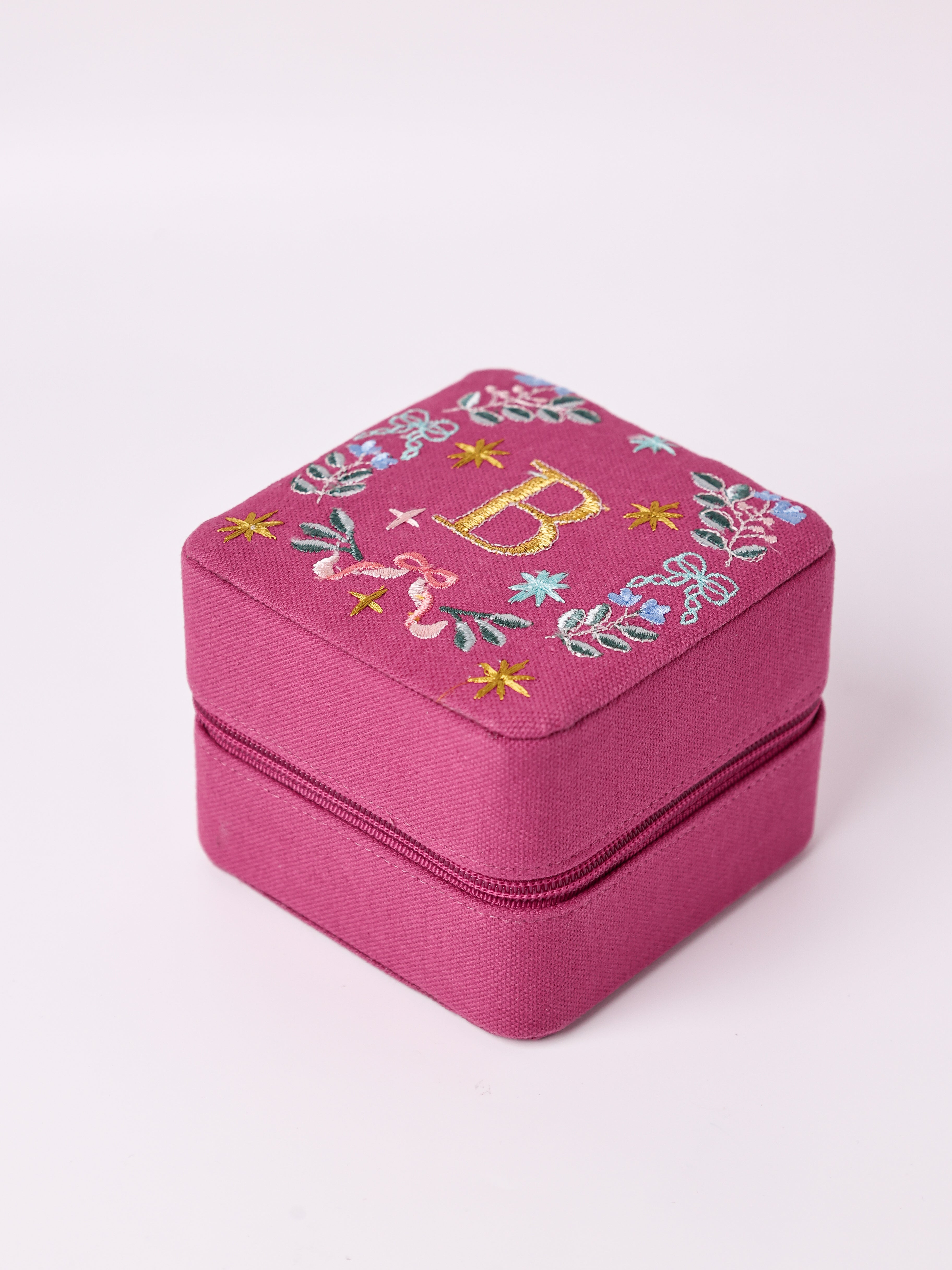 Secret Garden Embroidered Monogram Mini Jewellery Box