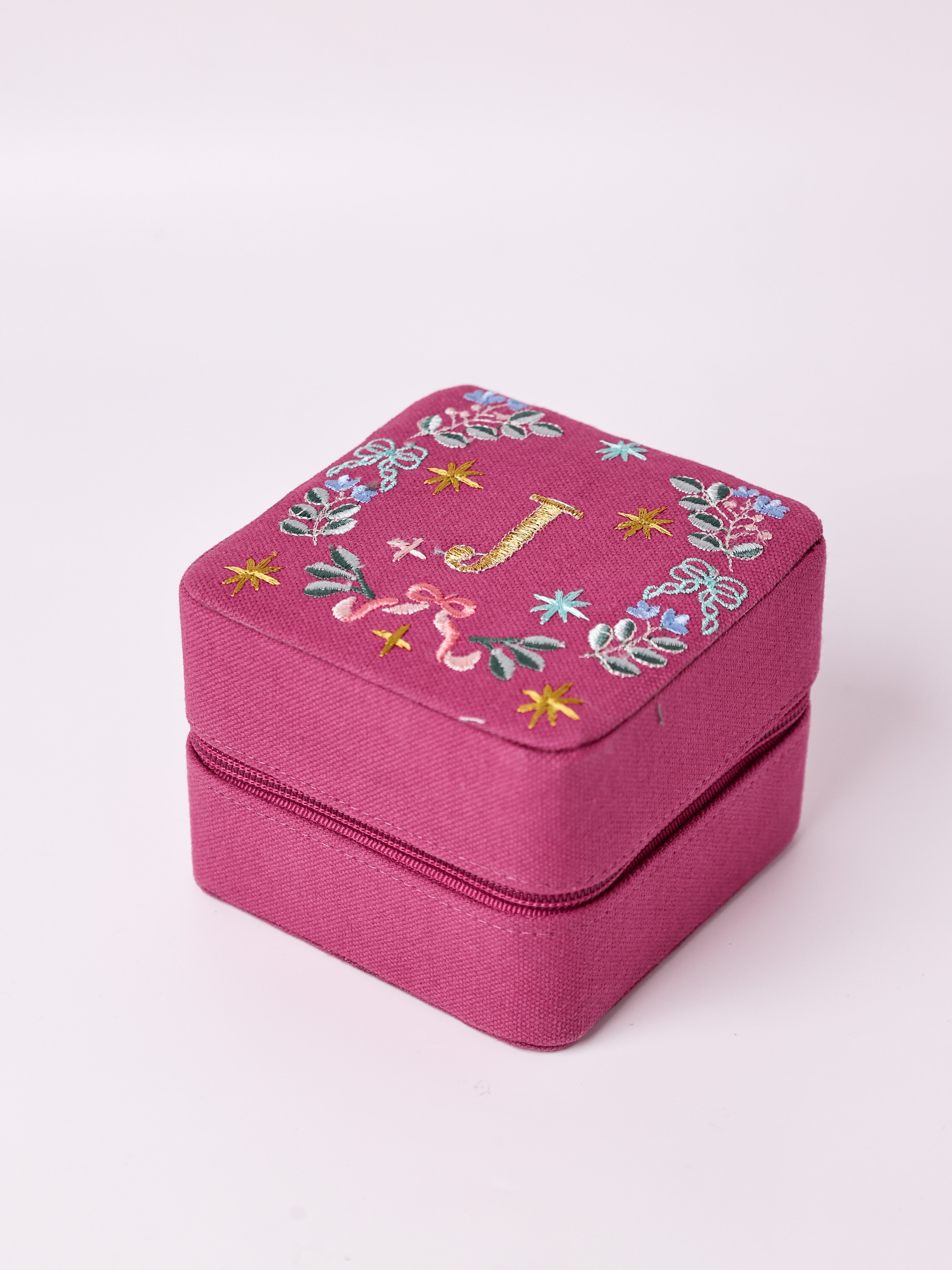 Secret Garden Embroidered Monogram Mini Jewellery Box