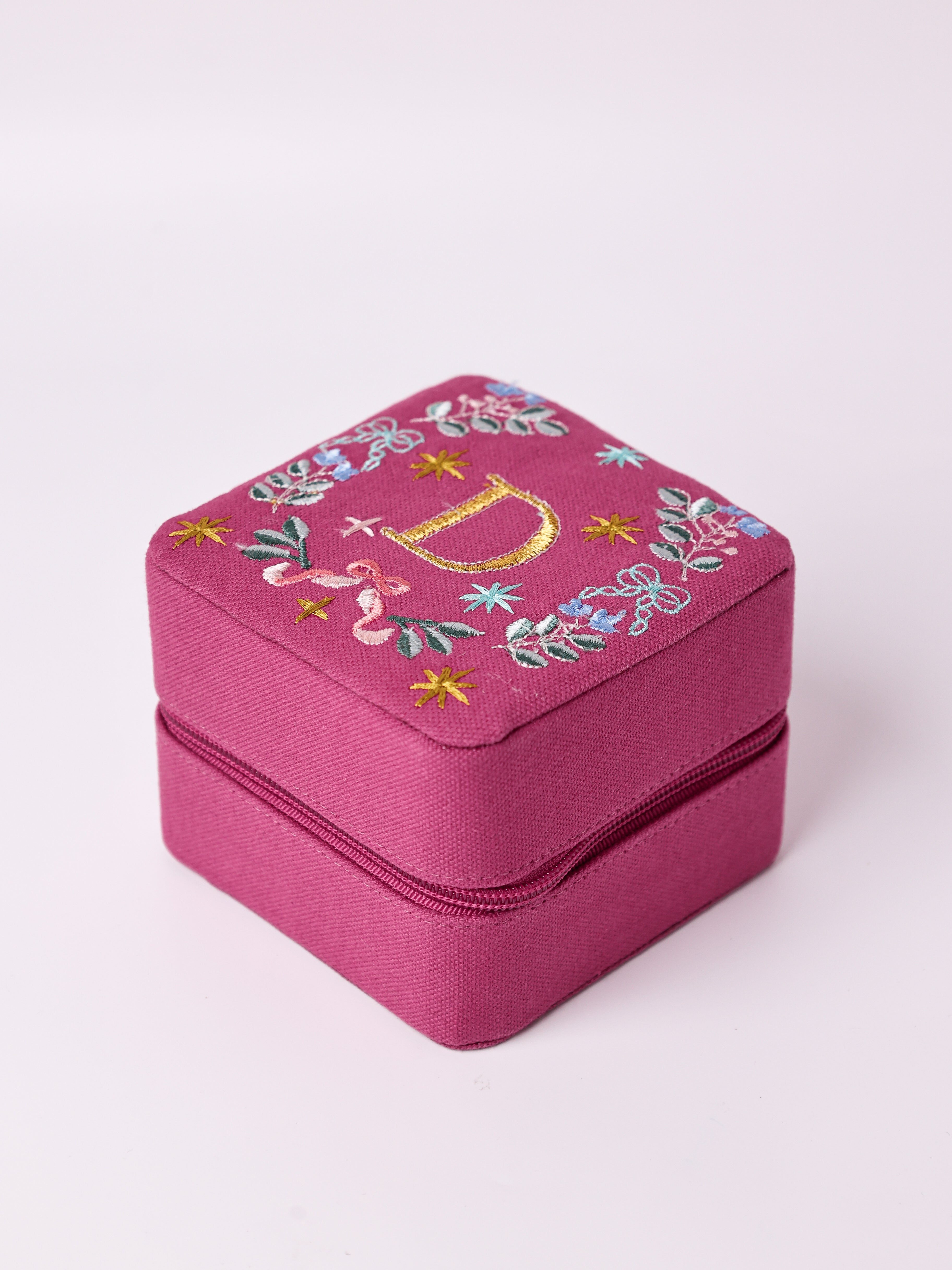 Secret Garden Embroidered Monogram Mini Jewellery Box