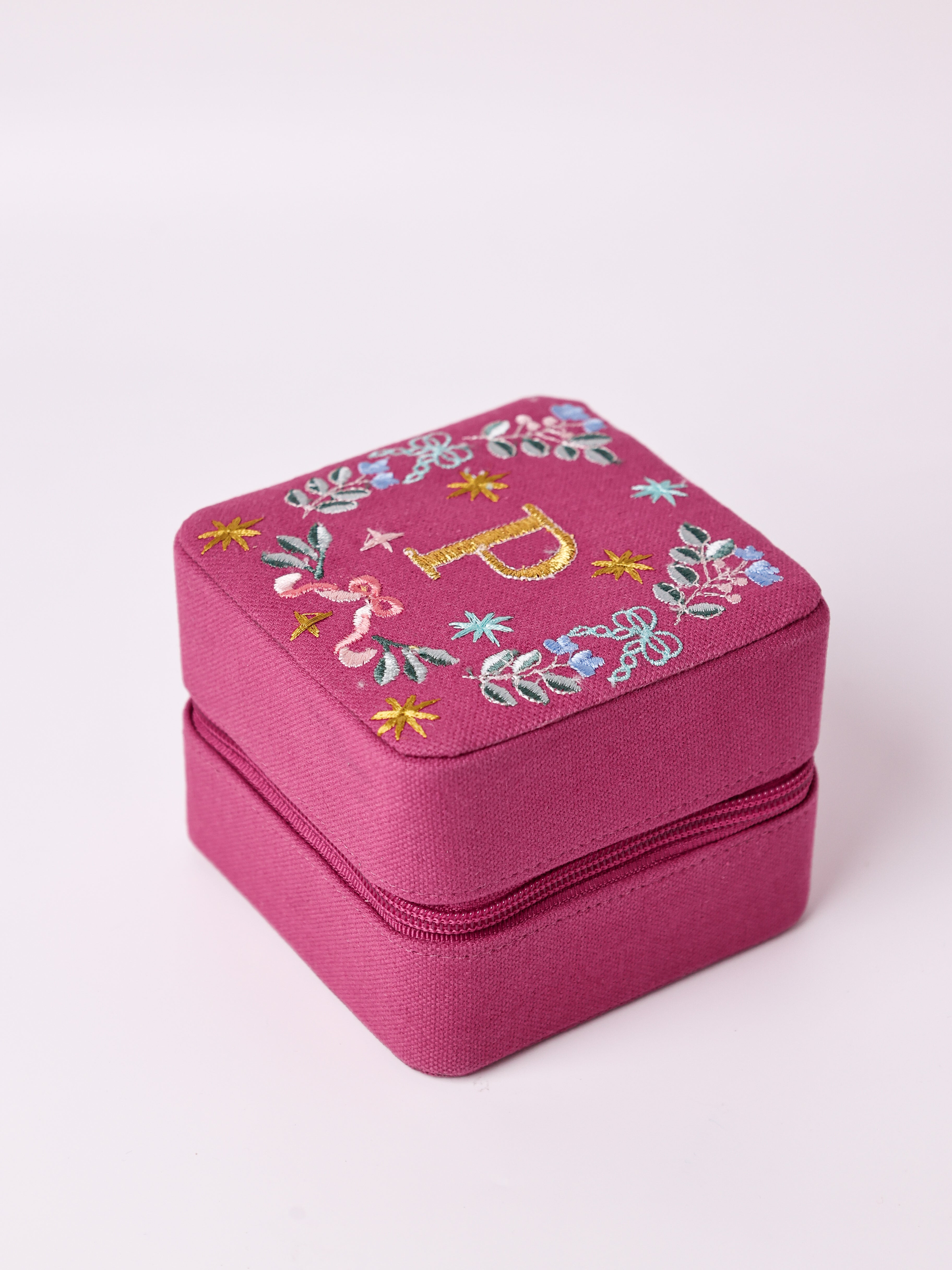 Secret Garden Embroidered Monogram Mini Jewellery Box