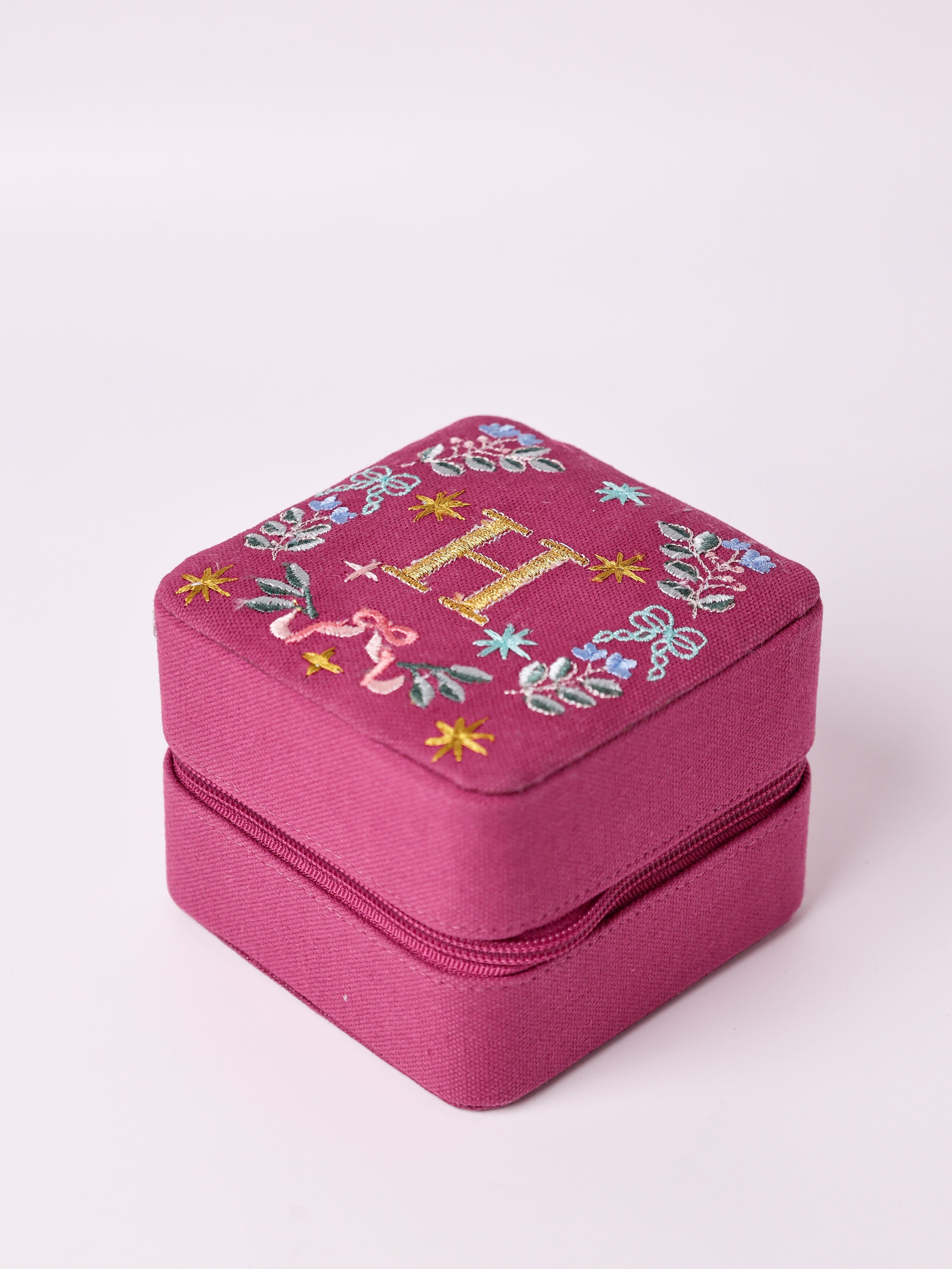 Secret Garden Embroidered Monogram Mini Jewellery Box