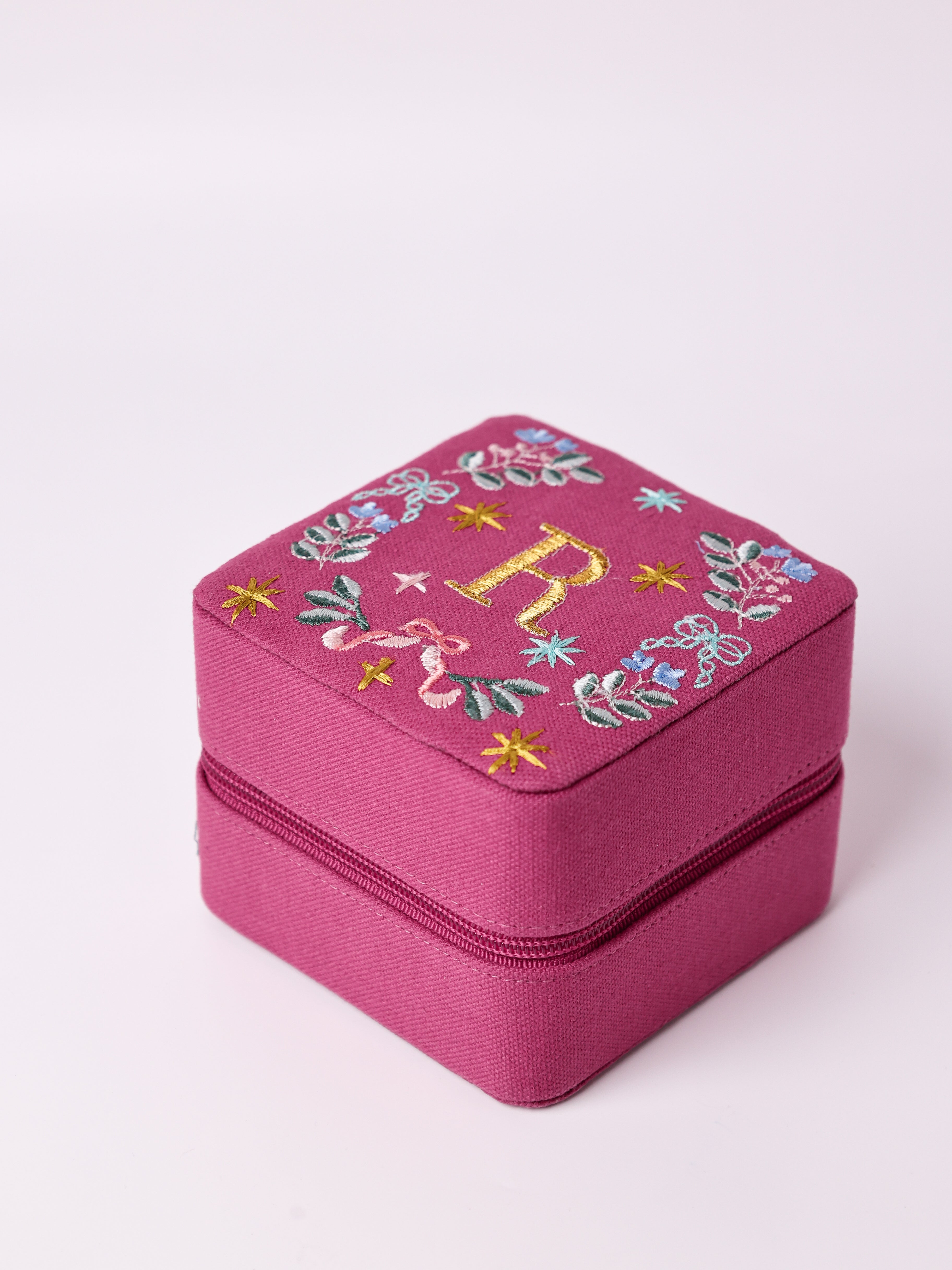 Secret Garden Embroidered Monogram Mini Jewellery Box