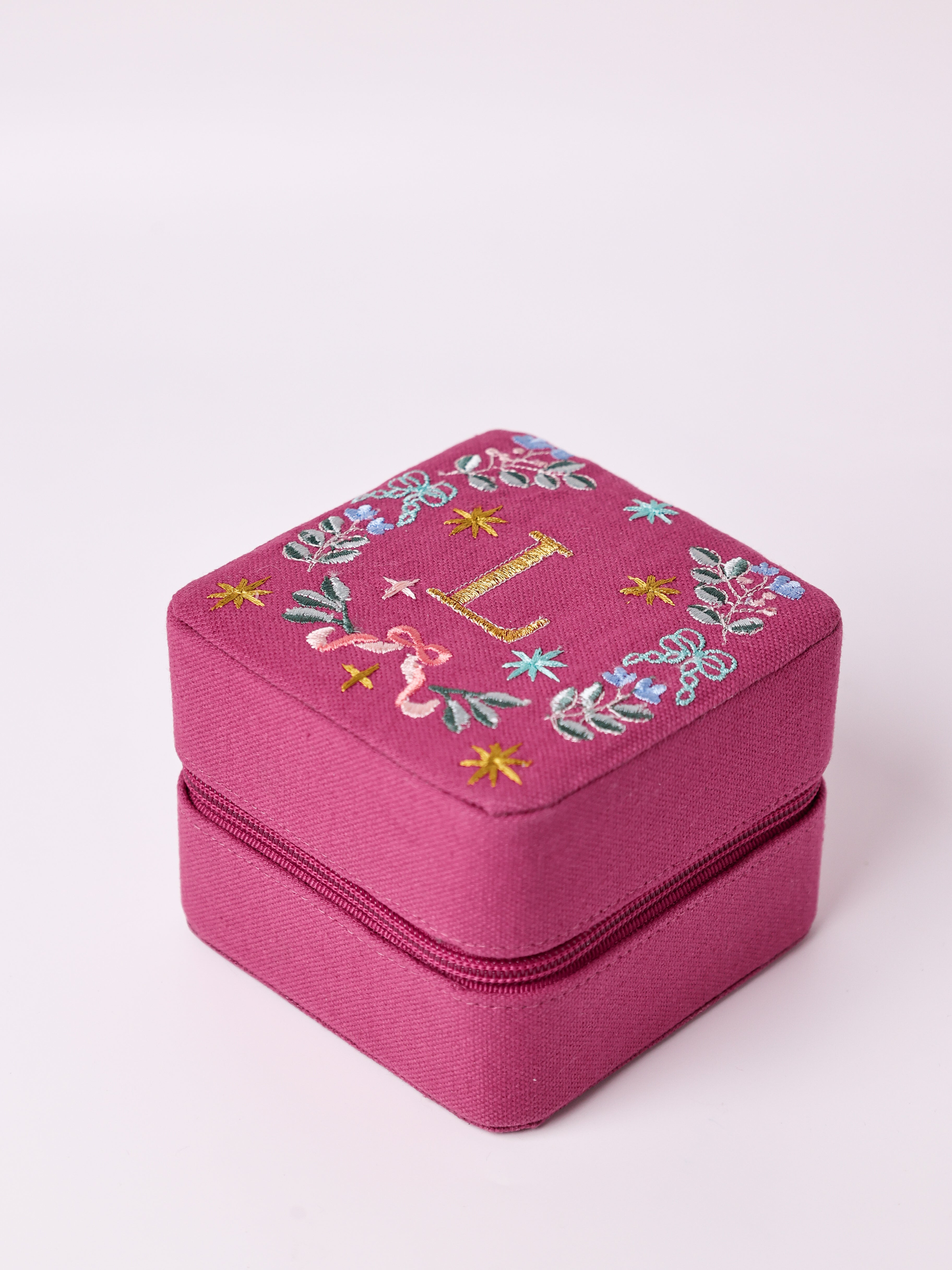 Secret Garden Embroidered Monogram Mini Jewellery Box