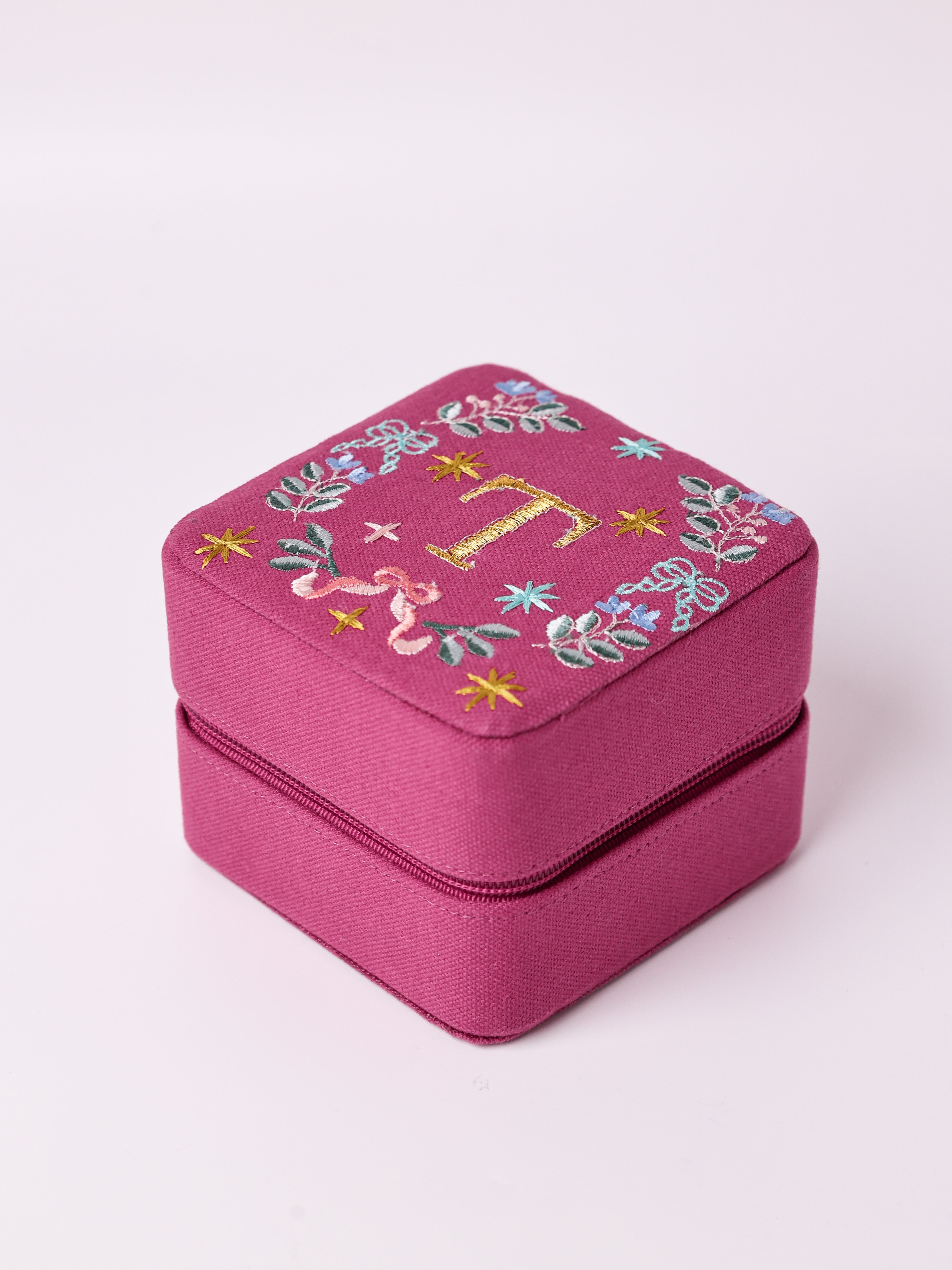 Secret Garden Embroidered Monogram Mini Jewellery Box