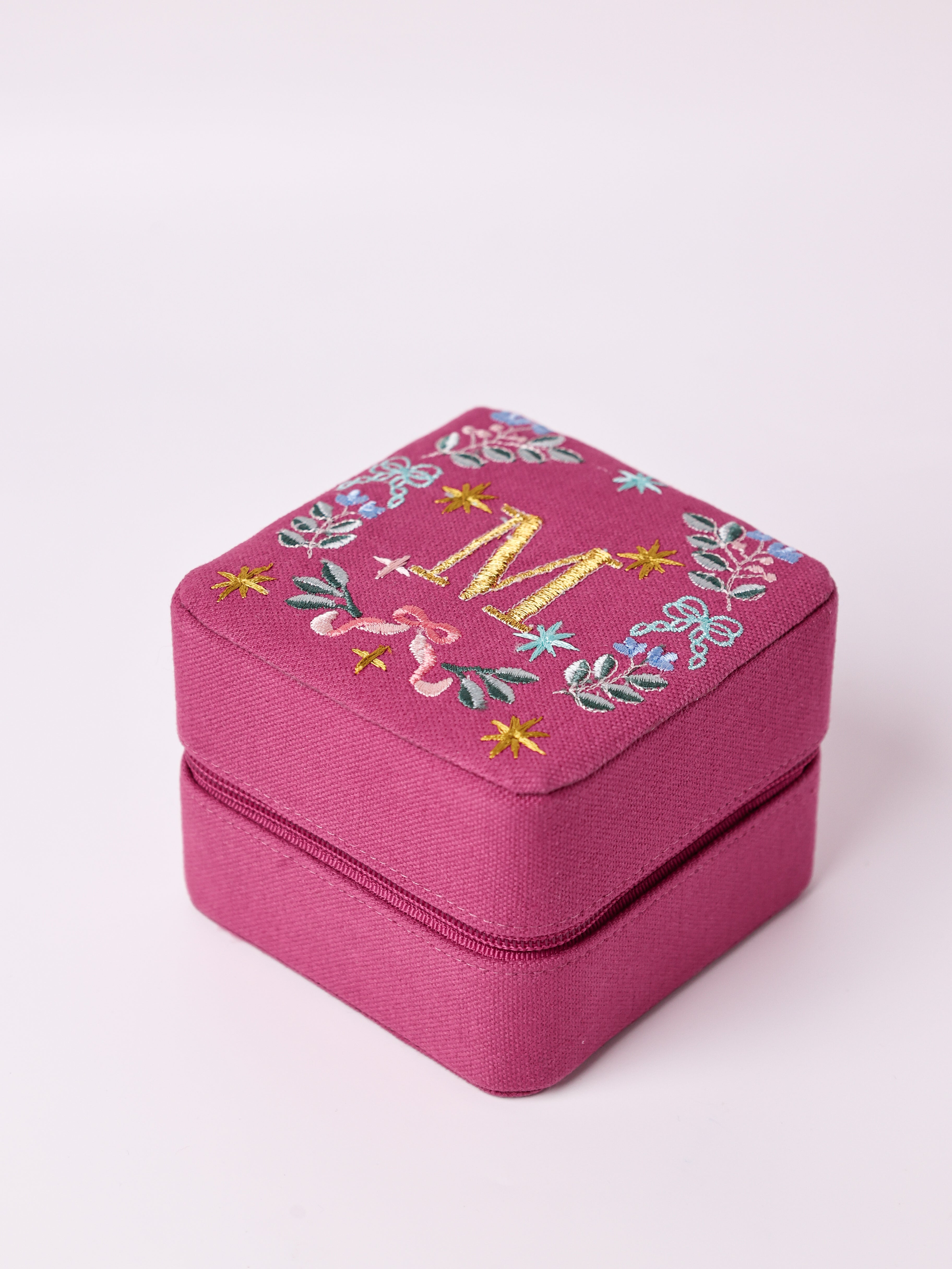 Secret Garden Embroidered Monogram Mini Jewellery Box