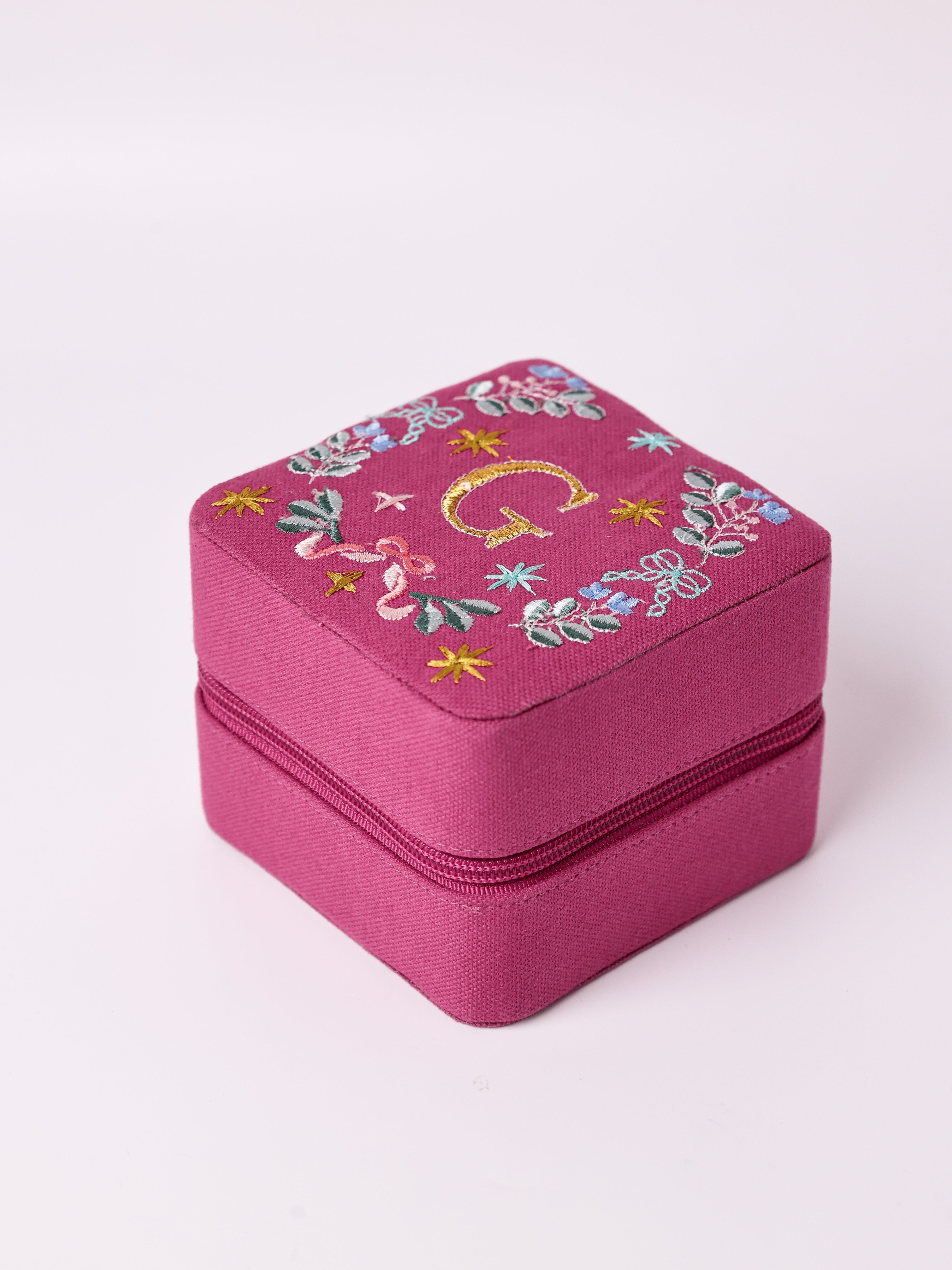 Secret Garden Embroidered Monogram Mini Jewellery Box
