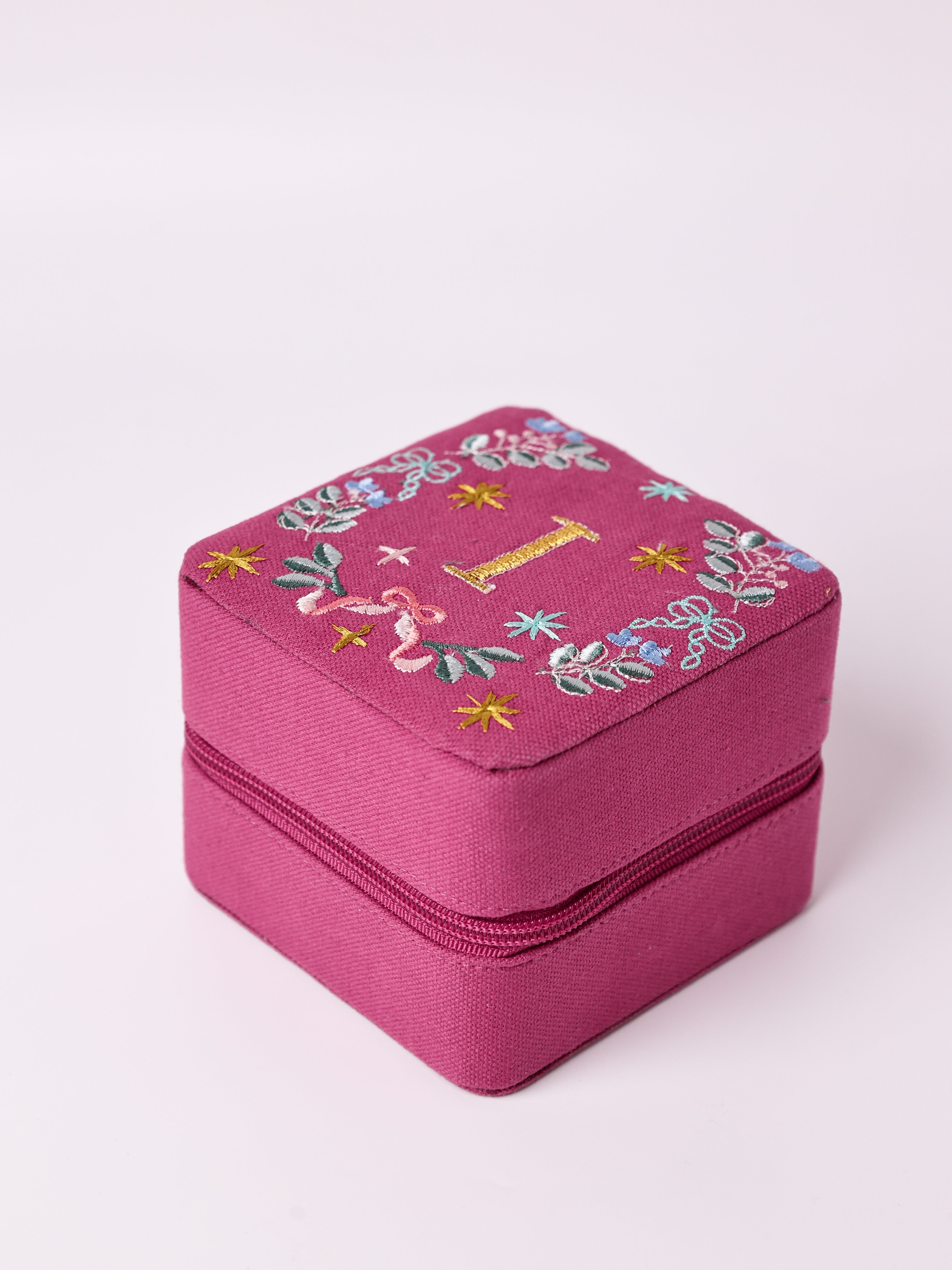 Secret Garden Embroidered Monogram Mini Jewellery Box
