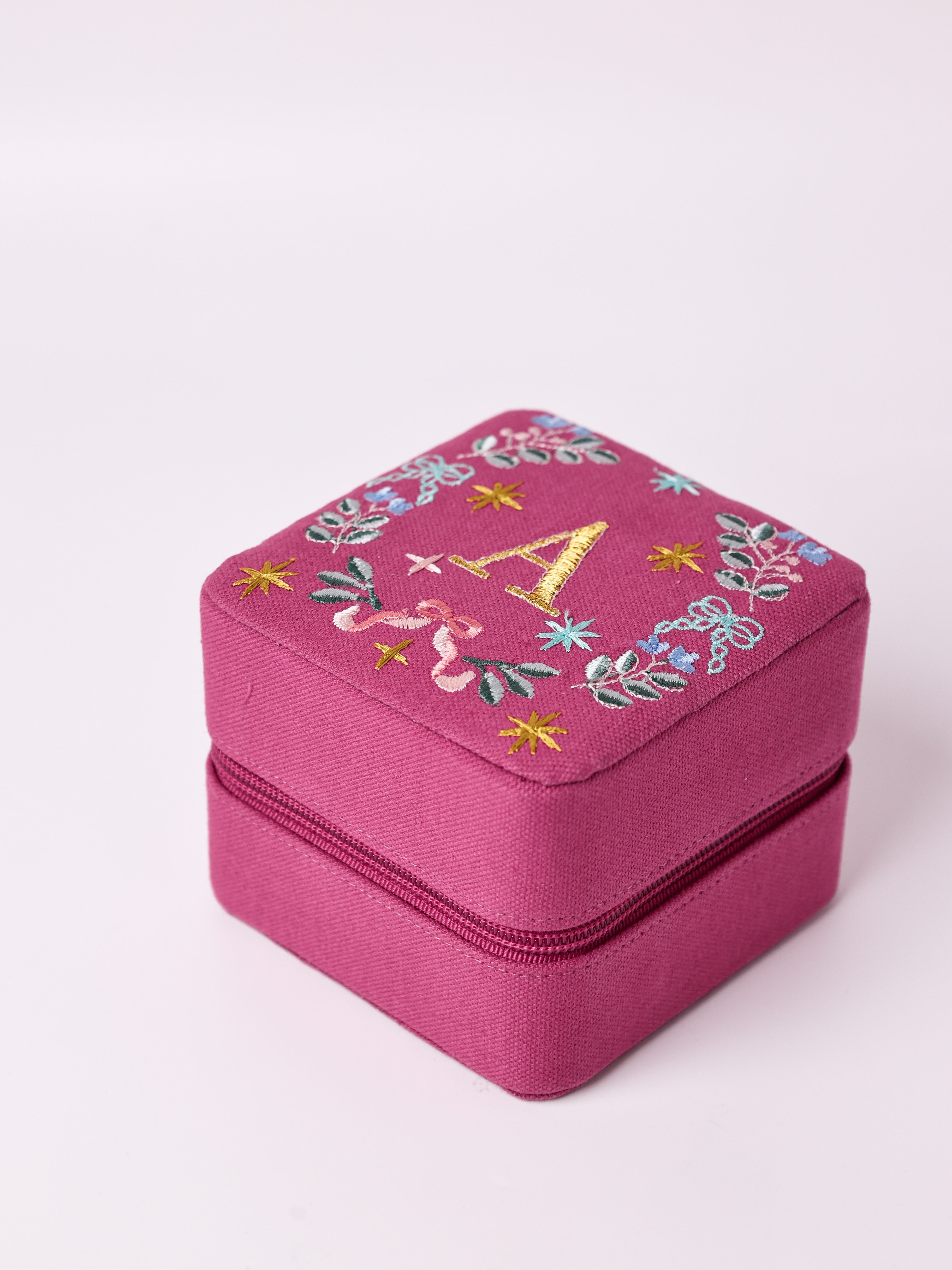 Secret Garden Embroidered Monogram Mini Jewellery Box
