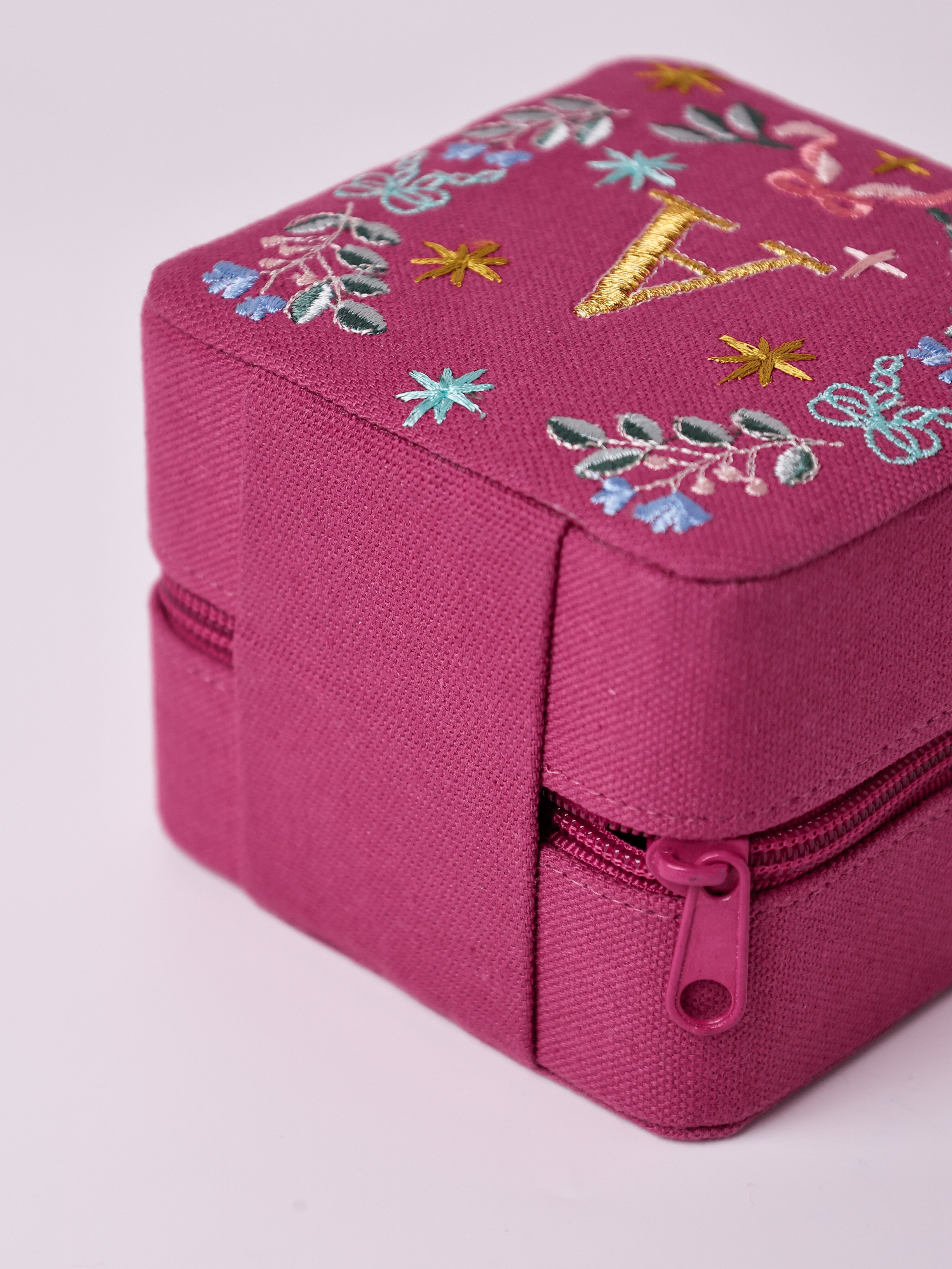 Secret Garden Embroidered Monogram Mini Jewellery Box
