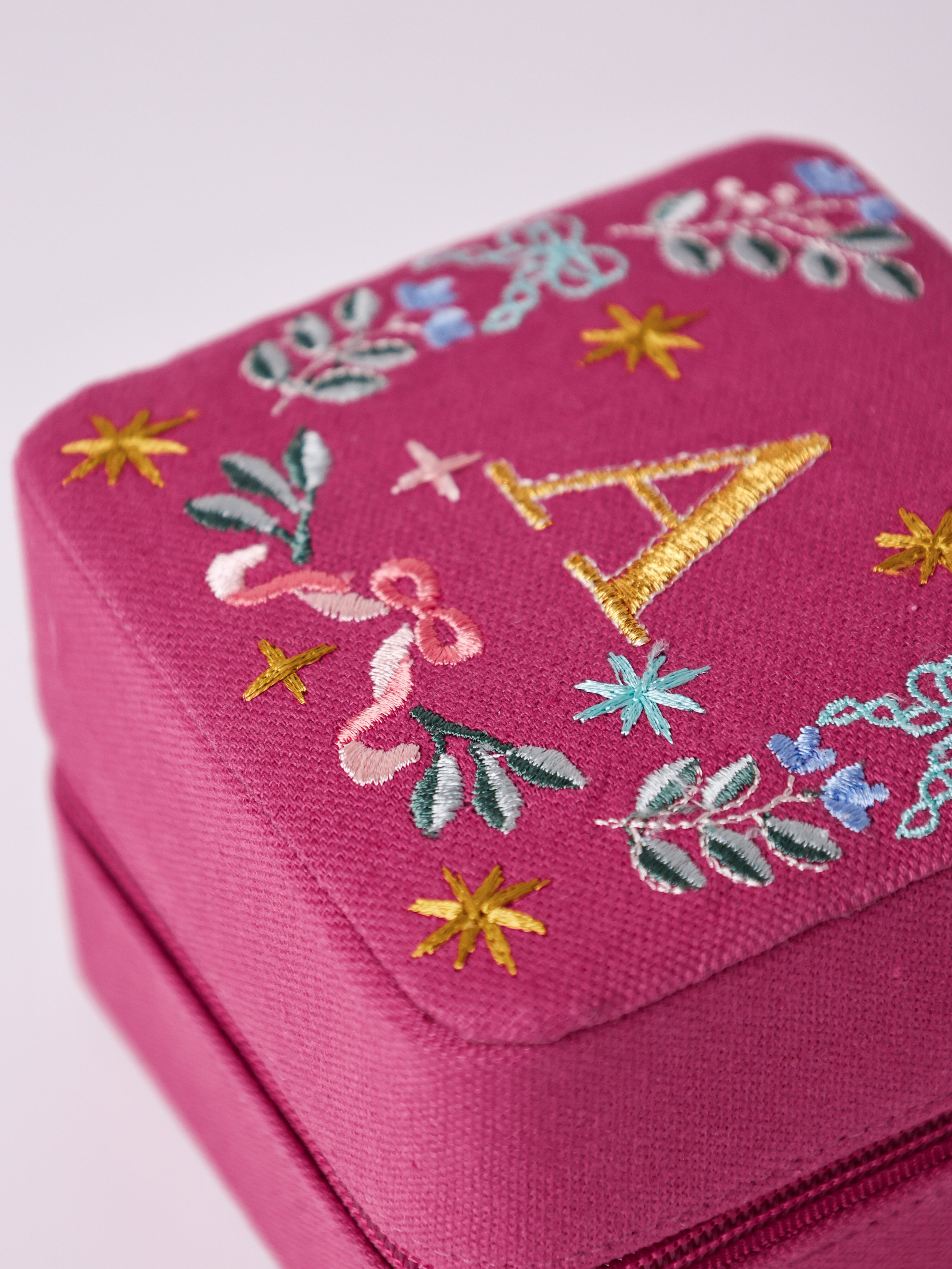 Secret Garden Embroidered Monogram Mini Jewellery Box