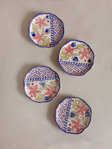 Aiden Hand painted Dessert Plates - Set Of 4