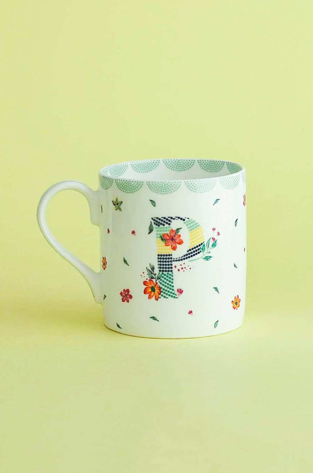 Polka Dots Monogram Mug - A To Z