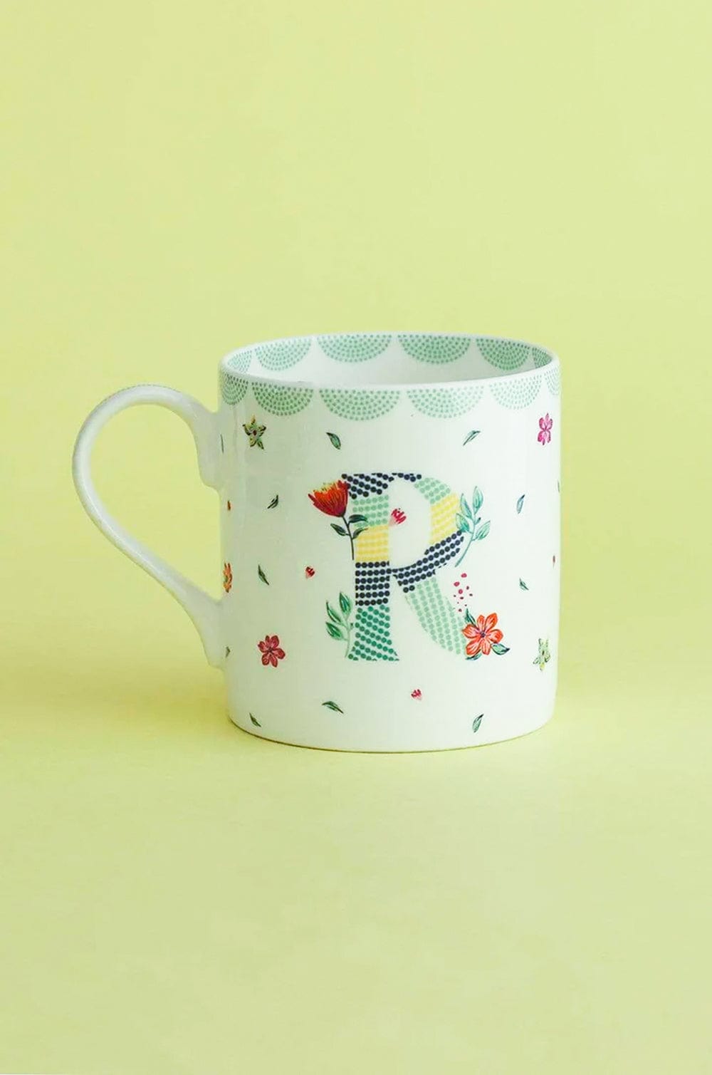 Polka Dots Monogram Mug - A To Z