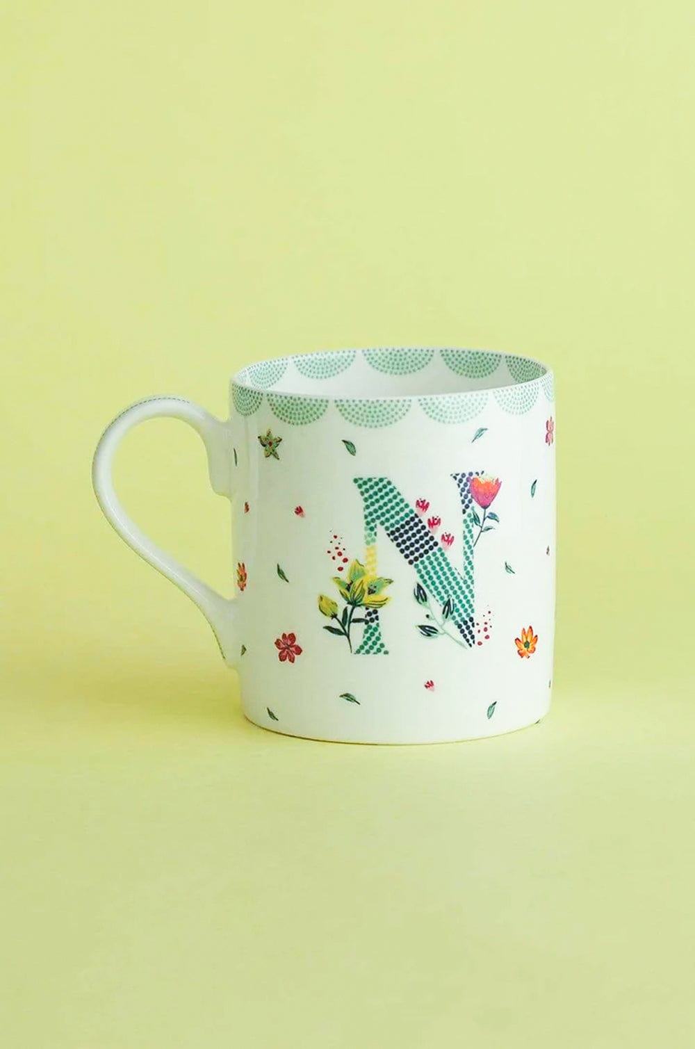 Polka Dots Monogram Mug - A To Z