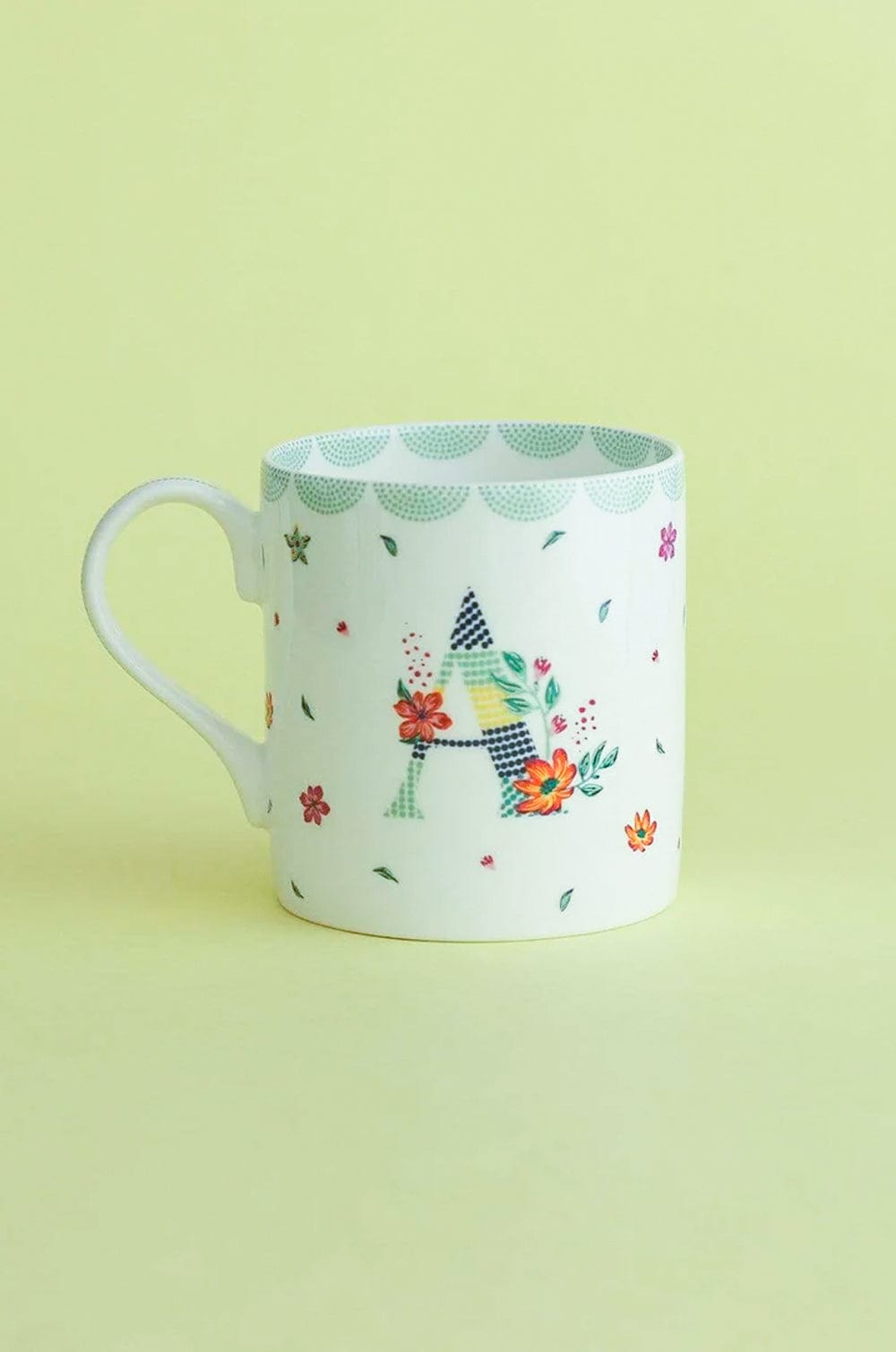 Polka Dots Monogram Mug - A To Z