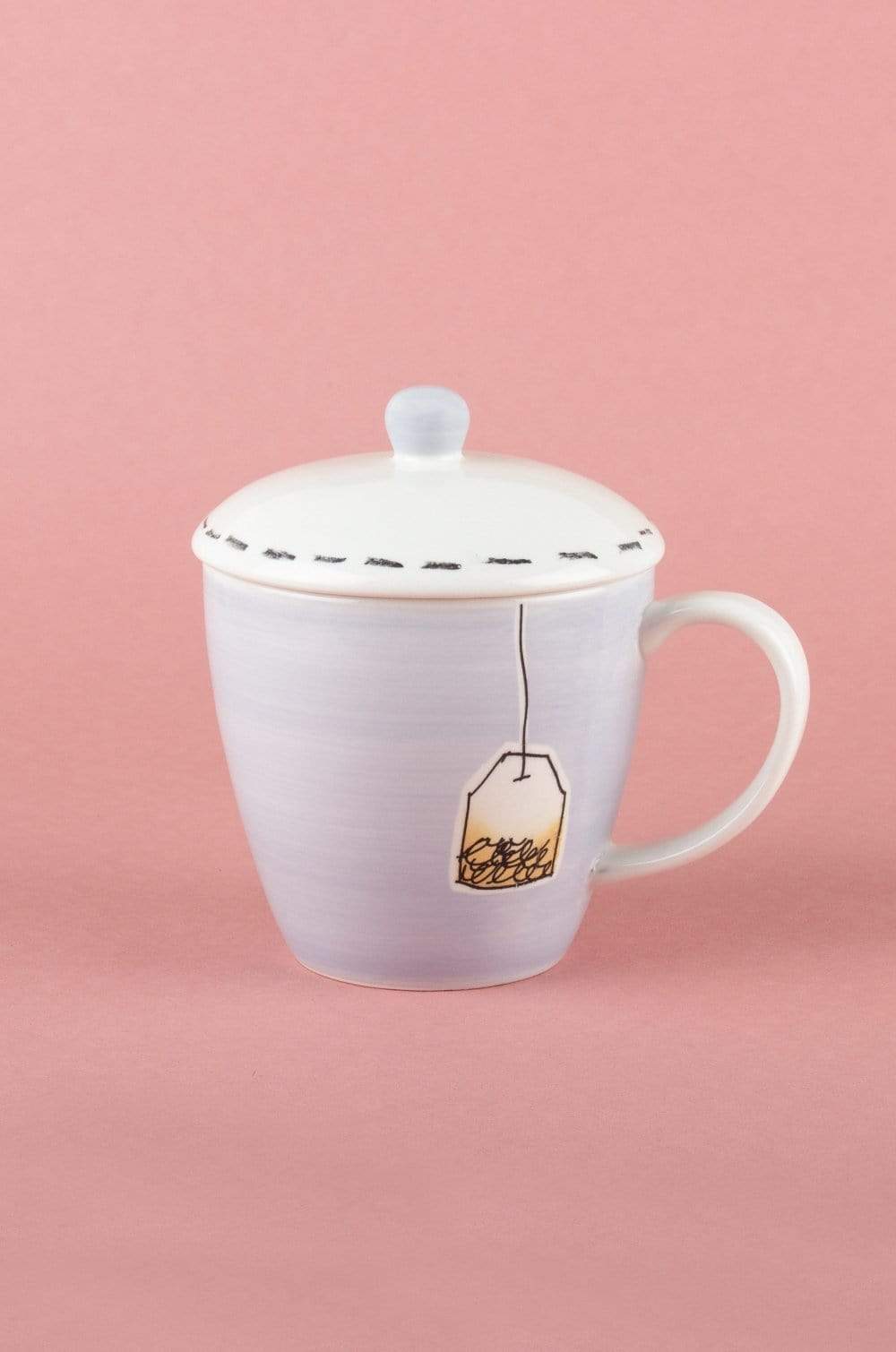 Tea Time Handpainted Mug with Lid