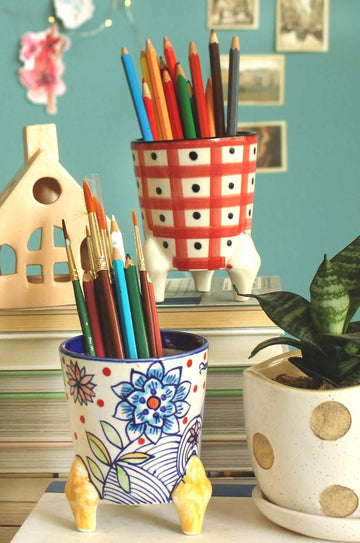 Wild Indigo Handpainted Pen Stand