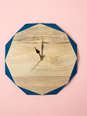 Wooden Faceted Clock