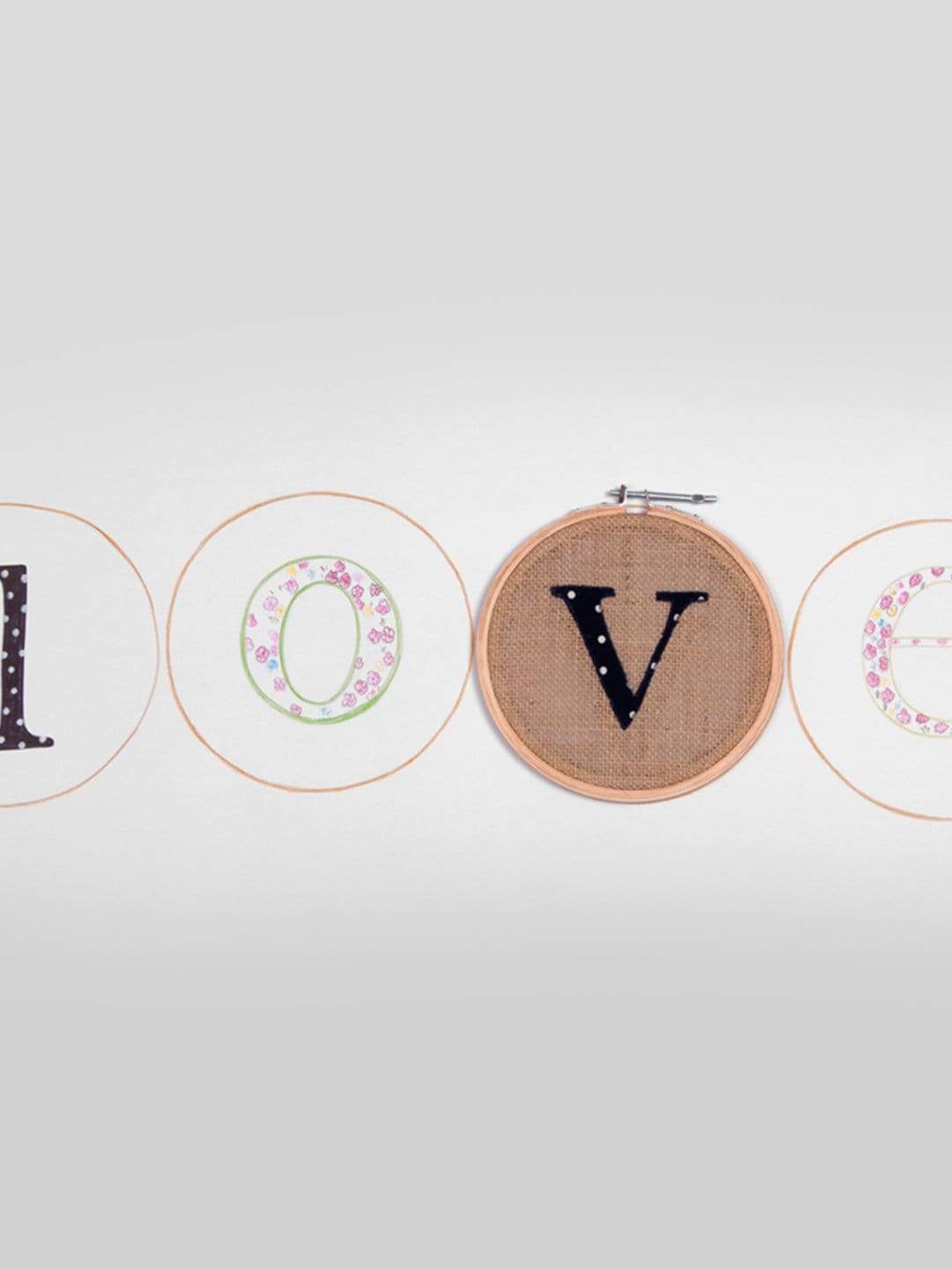 Alphabet Embroidery Hoop Wall Hanging