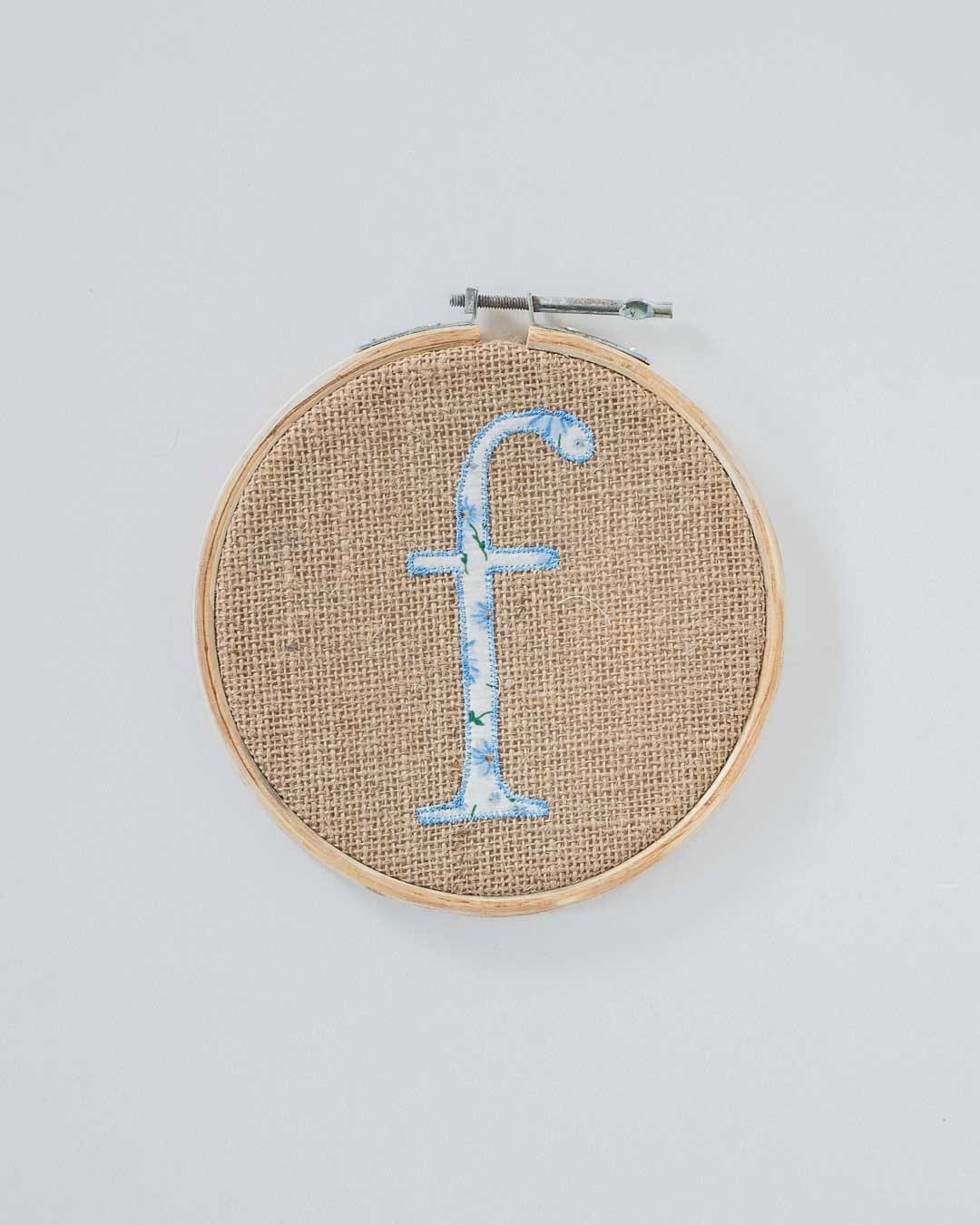 Alphabet Embroidery Hoop Wall Hanging