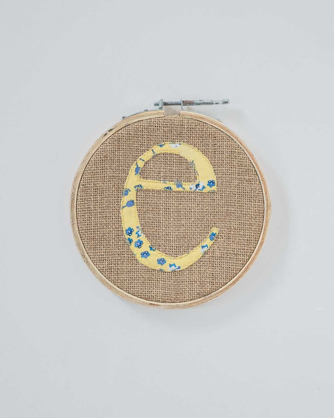 Alphabet Embroidery Hoop Wall Hanging
