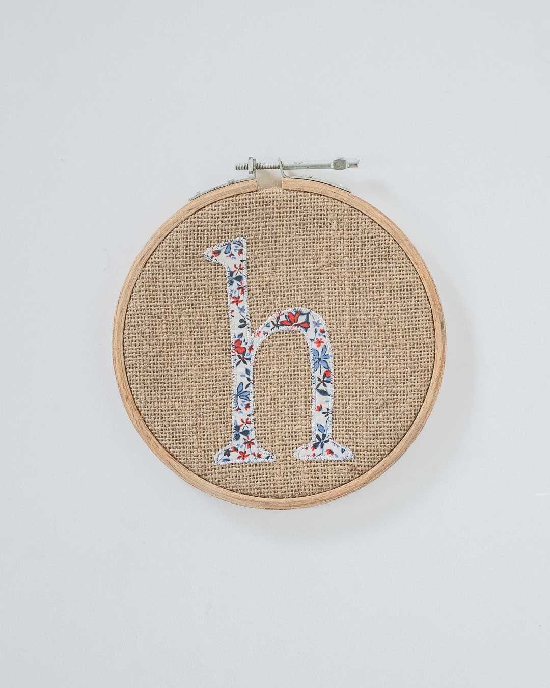Alphabet Embroidery Hoop Wall Hanging