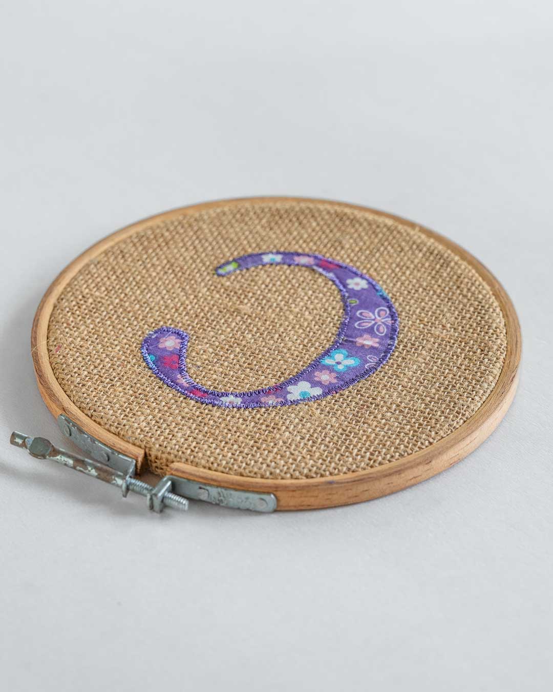 Alphabet Embroidery Hoop Wall Hanging