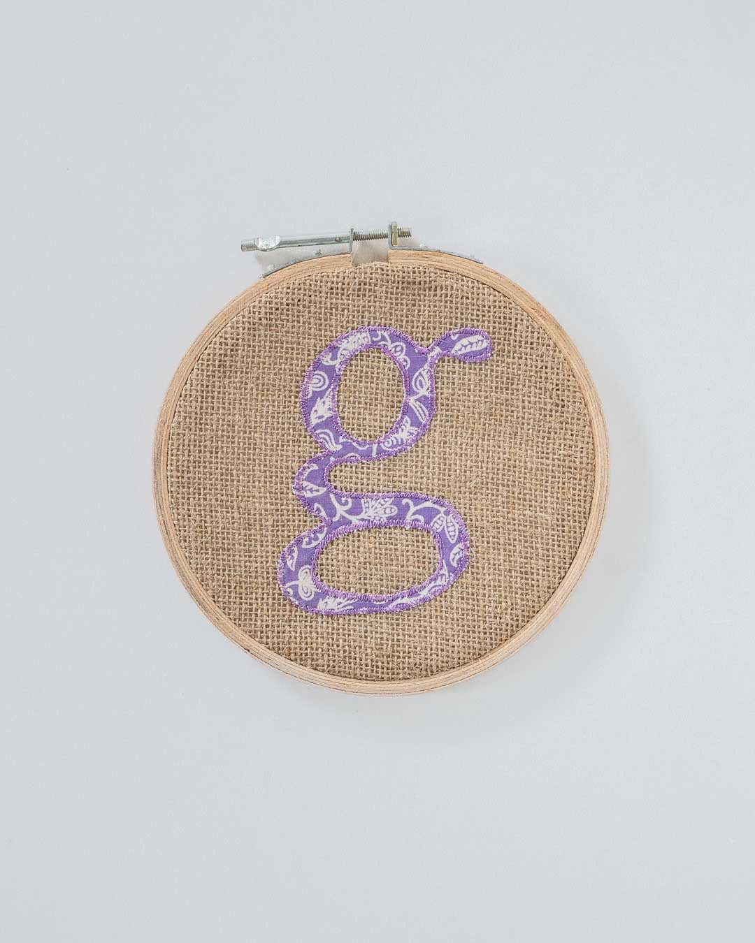 Alphabet Embroidery Hoop Wall Hanging