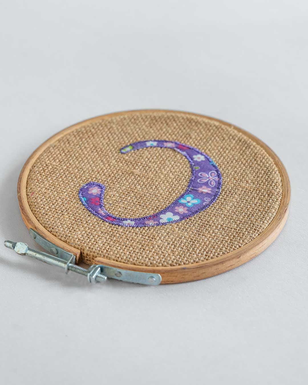 Alphabet Embroidery Hoop Wall Hanging