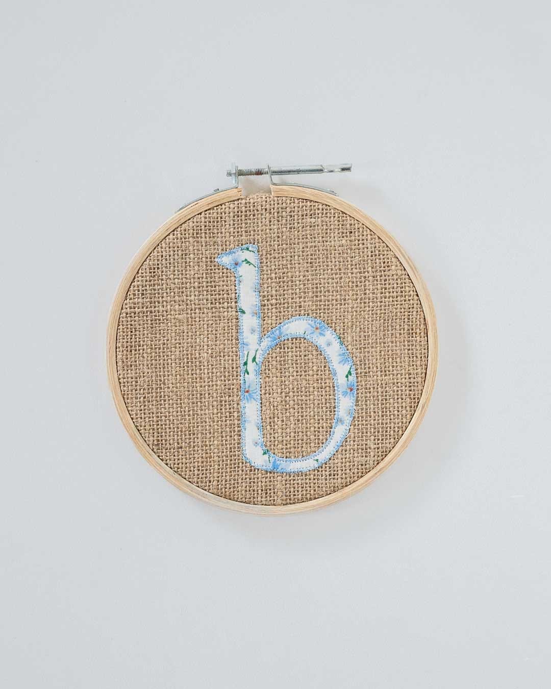 Alphabet Embroidery Hoop Wall Hanging