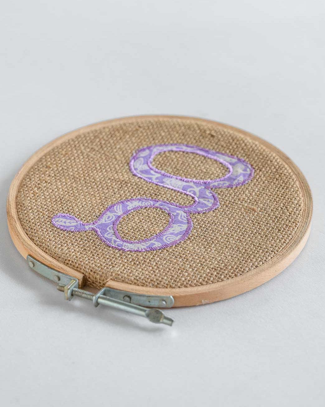 Alphabet Embroidery Hoop Wall Hanging