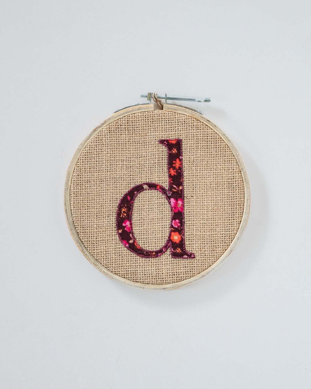 Alphabet Embroidery Hoop Wall Hanging