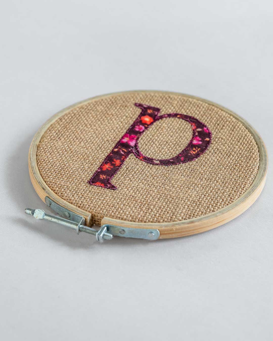 Alphabet Embroidery Hoop Wall Hanging