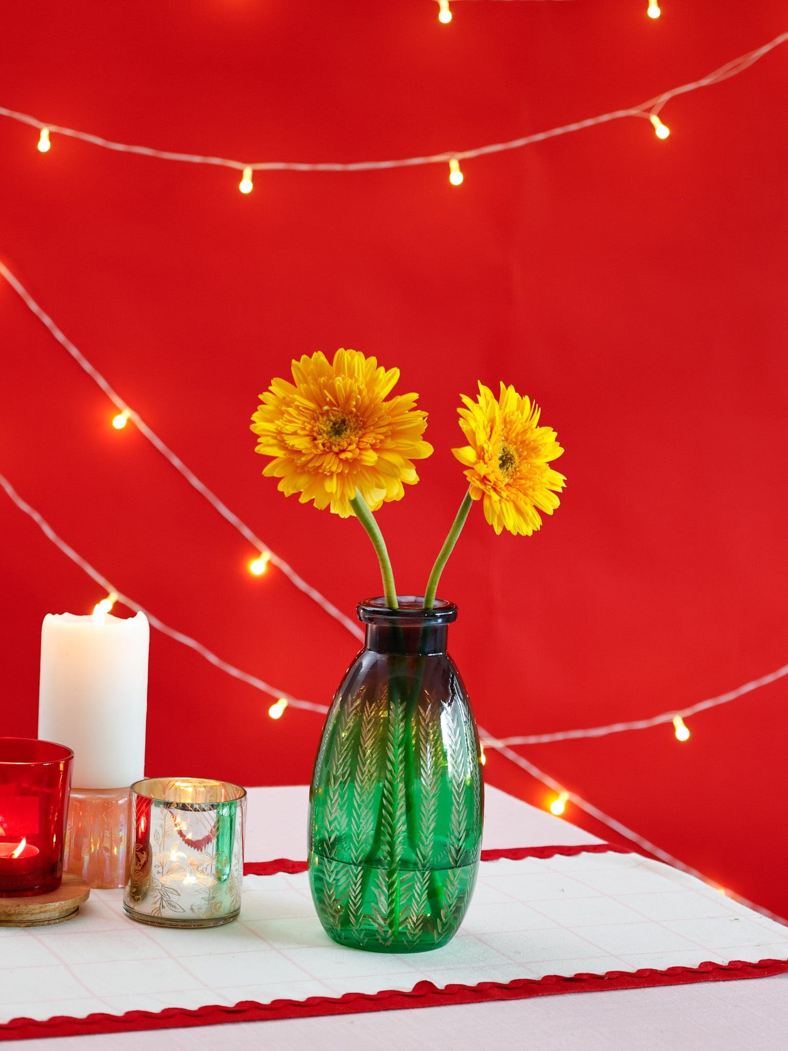 Aza Etched Glass Vase