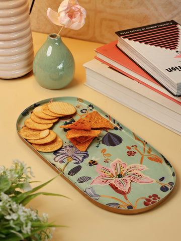 Bloom Room Metal Platter - Mint Green - Large