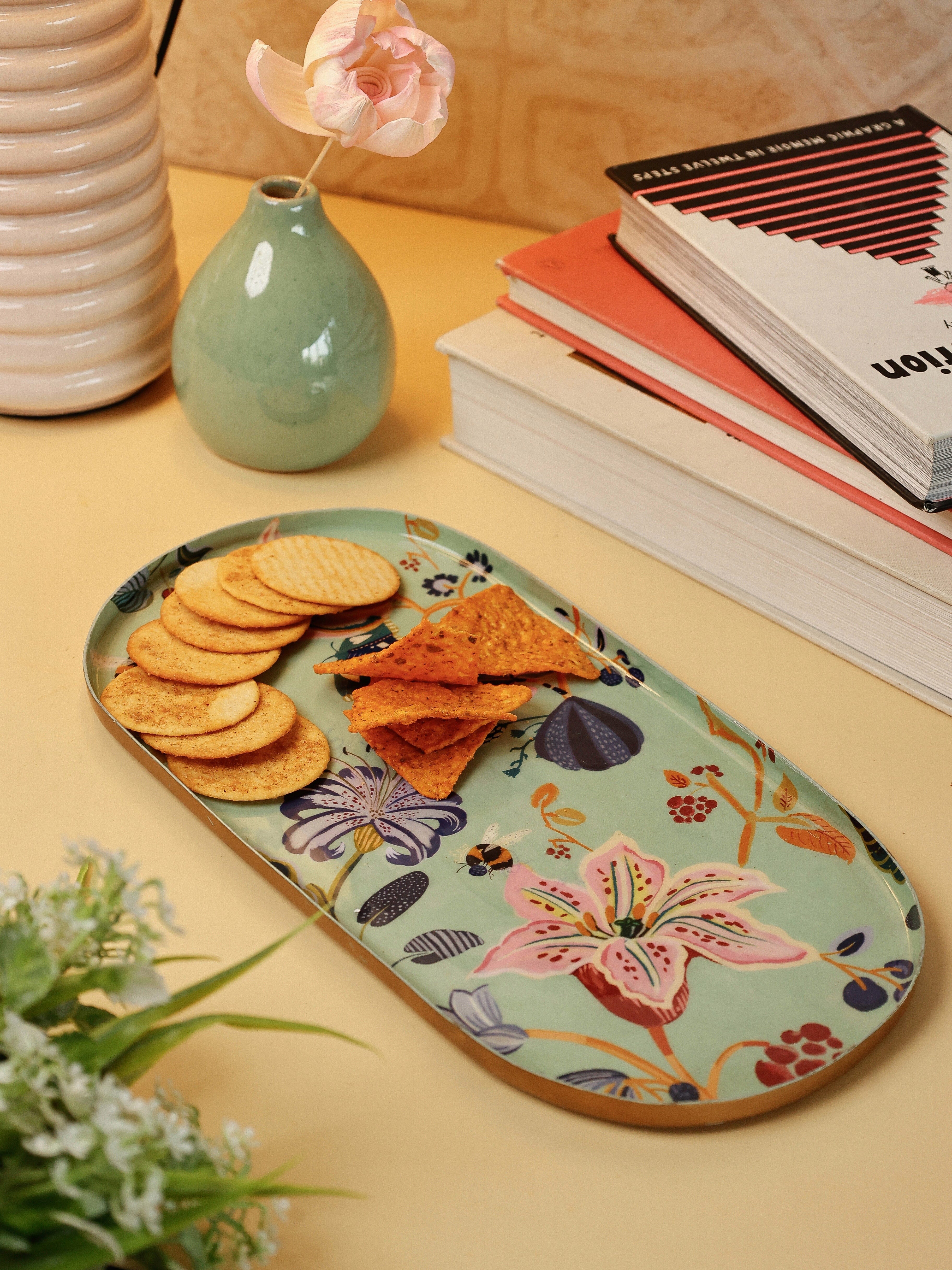 Bloom Room Metal Platter - Mint Green - Large