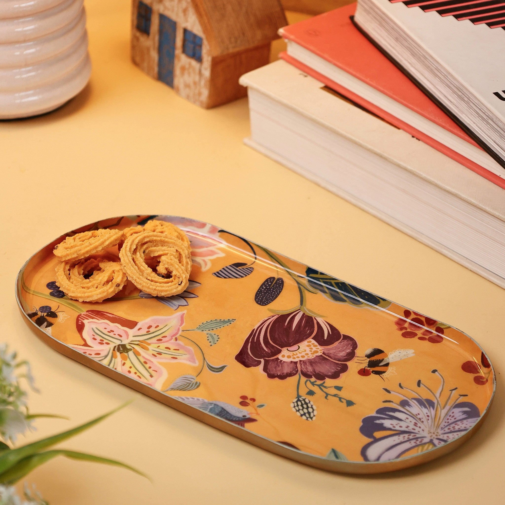 Bloom Room Metal Platter - Yellow - Medium