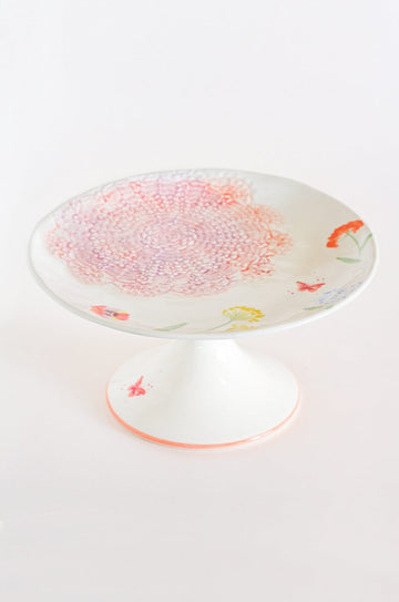 Wildflower Meadow Handpainted Ceramic Cake Stand