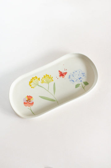 Wildflower Meadow Handpainted Ceramic Rectangular Platter