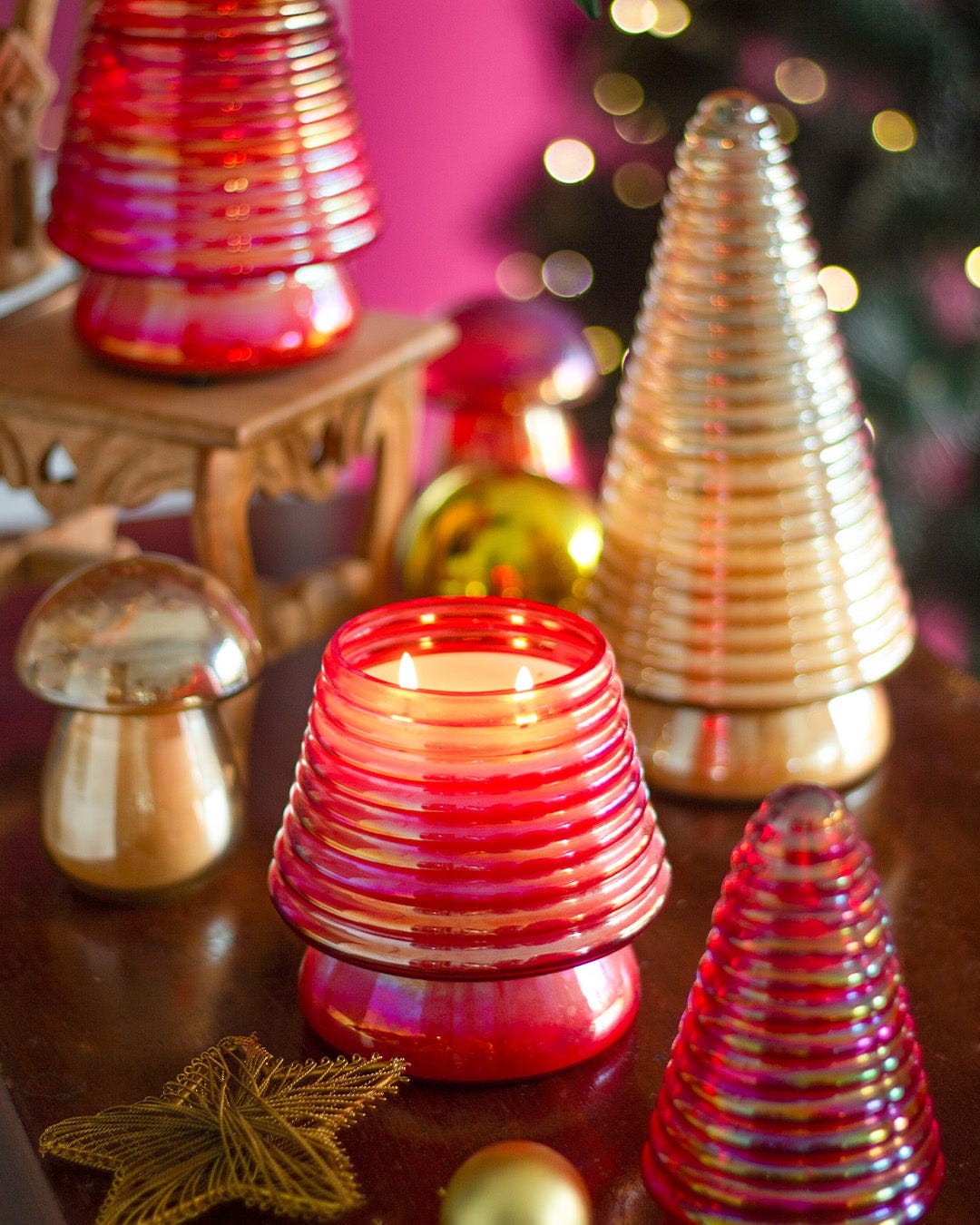 Holly Tree  Soy Wax Glass Candle with Lid