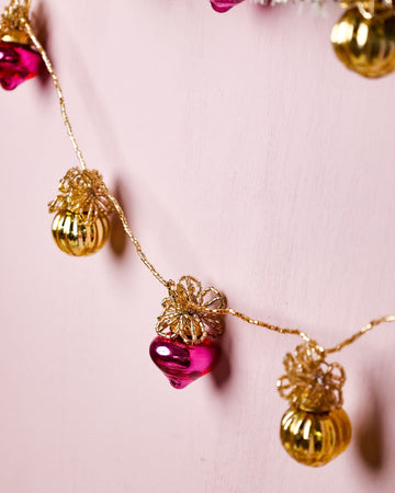 Snow Balls Glass Ornaments Beaded Garland