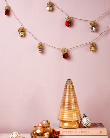 Tree Stars Glass Ornaments Beaded Garland