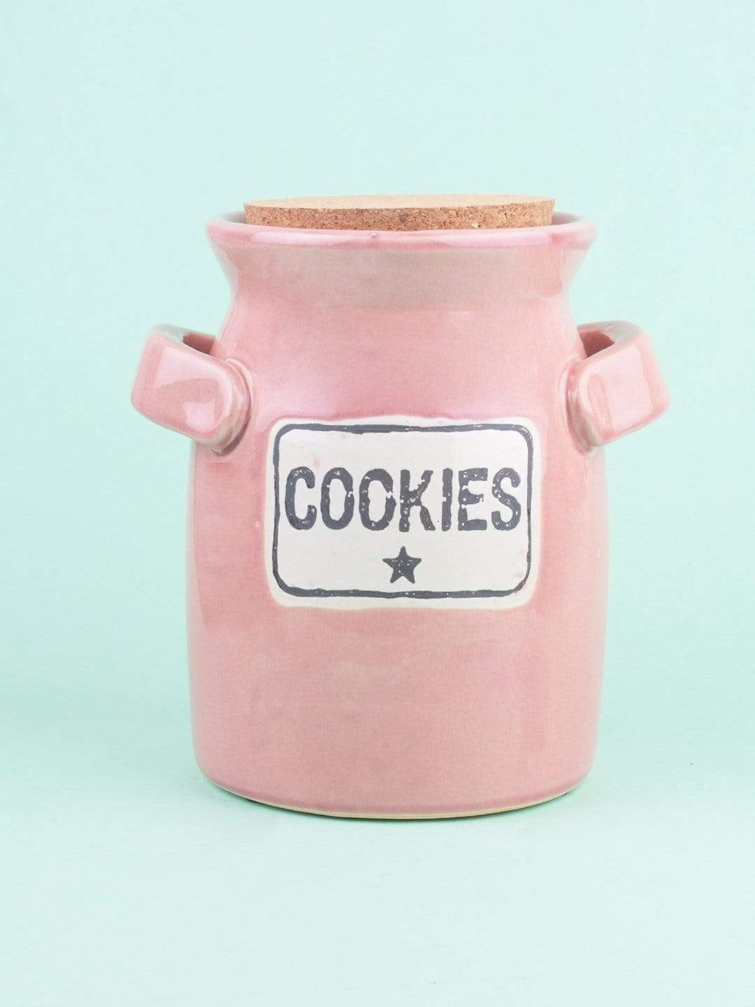 Tea Time Cork Lid Ceramic Jar