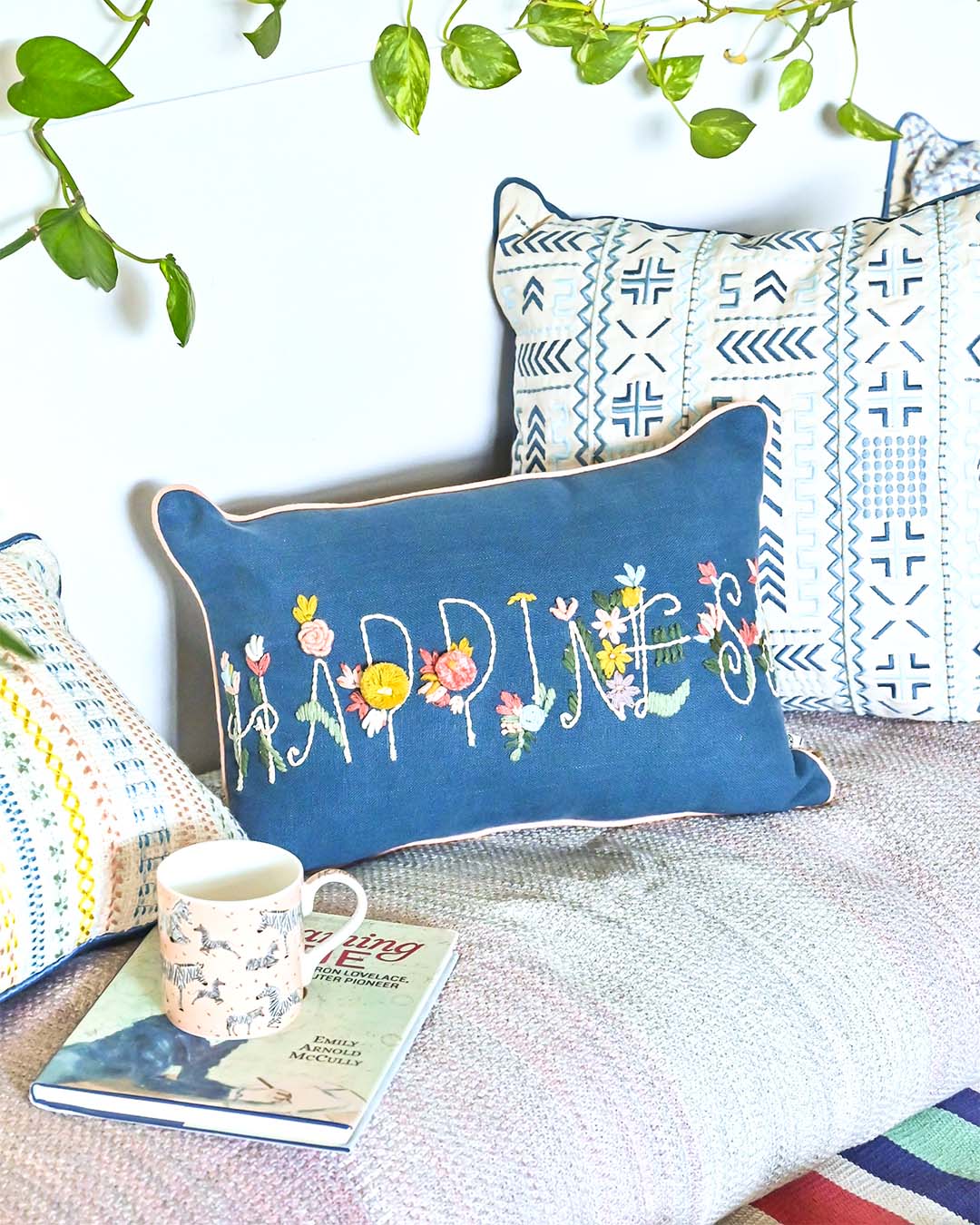 Happiness Cushion Cover- Secret Trellis Collection