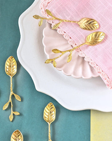 Not So Green Leaf Dessert Spoon- Set Of 6