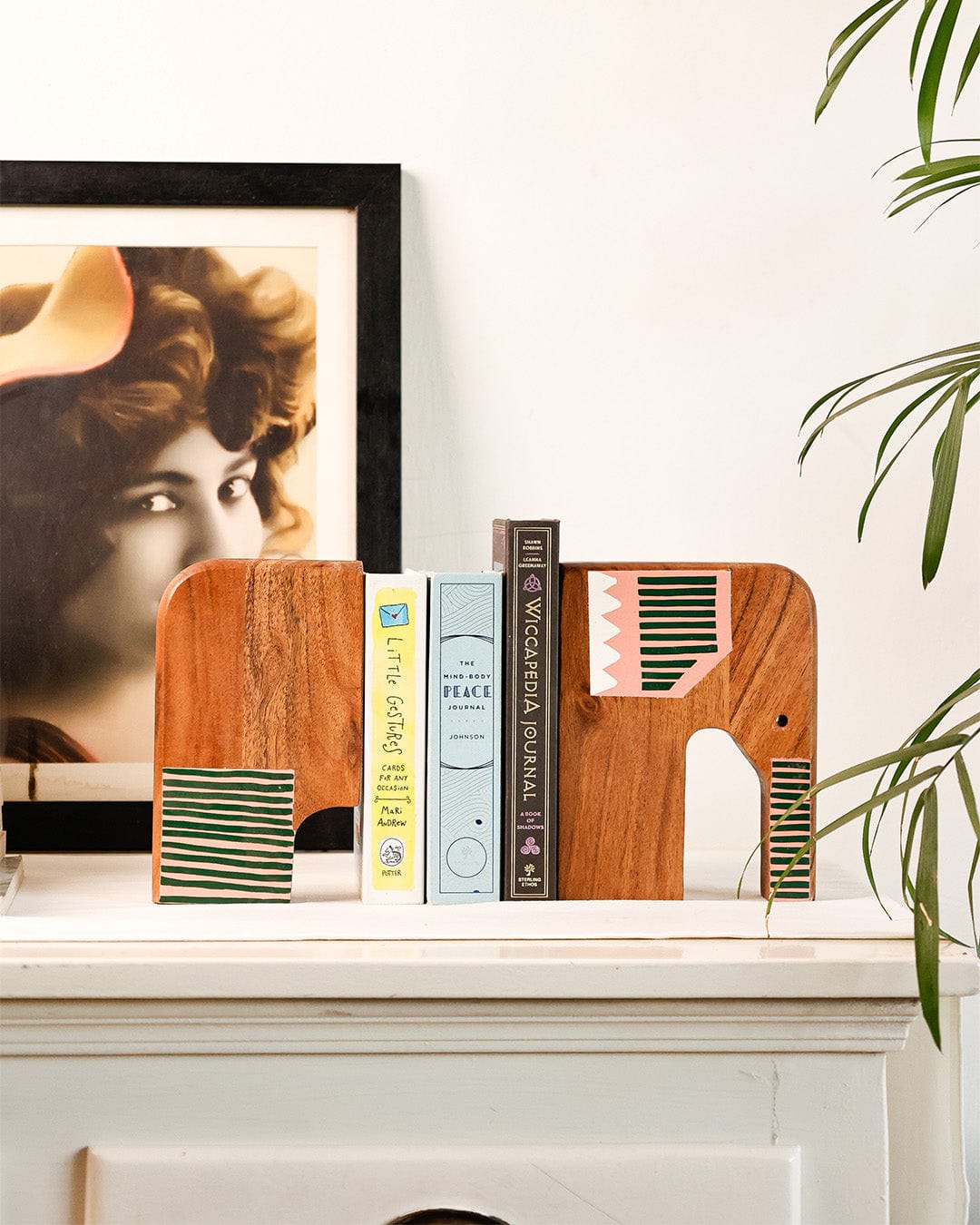 Mr. EL Handpainted Wood Bookend