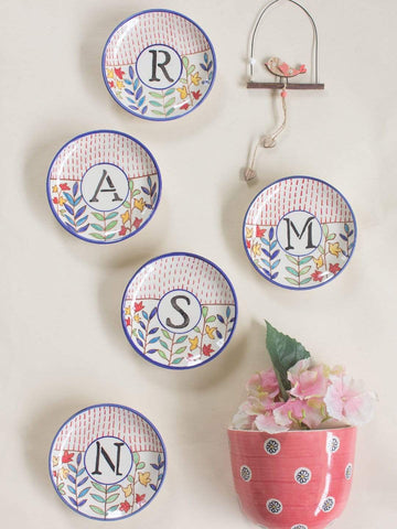 Floral Monogram Wall Plate