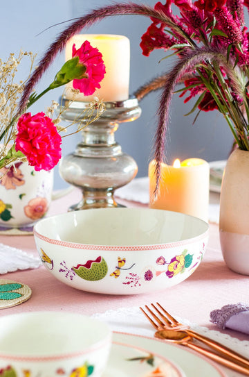 Garden of Eden Fine China Ceramic Curry Bowl - Set of 2