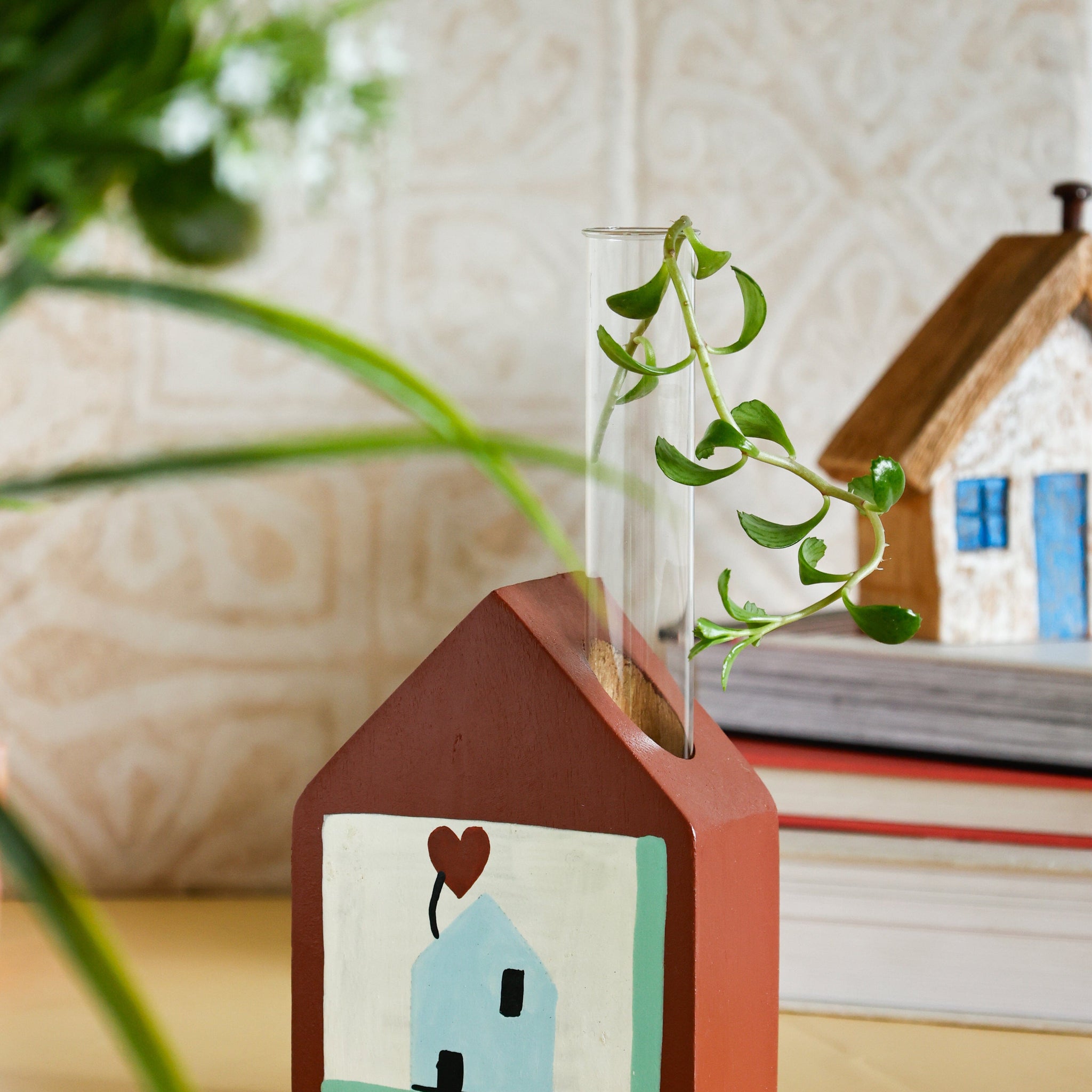 Hygge Hut Handpainted Wooden Bud Vase