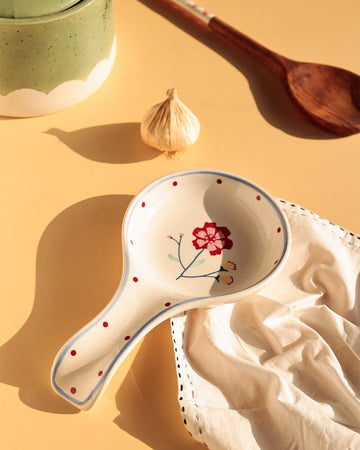 Arunya Handpainted Ceramic Spoon Rest